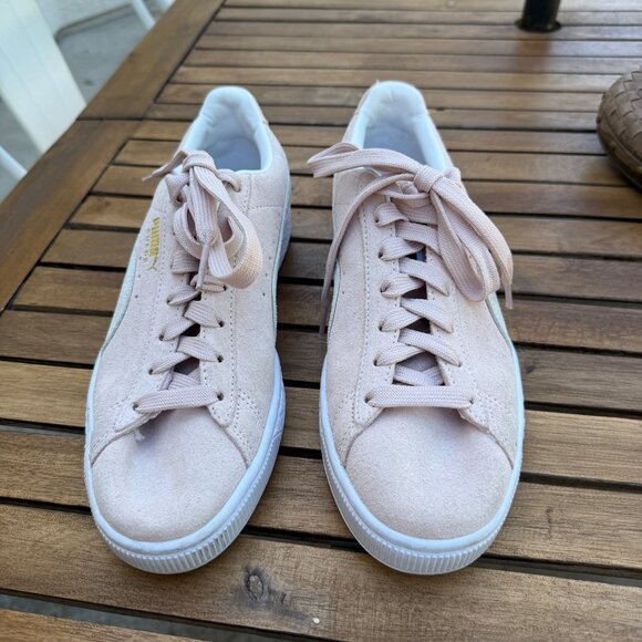 Puma Womens Suede Classic Sneakers Size 10 Light Pink & White - Picture 4 of 7